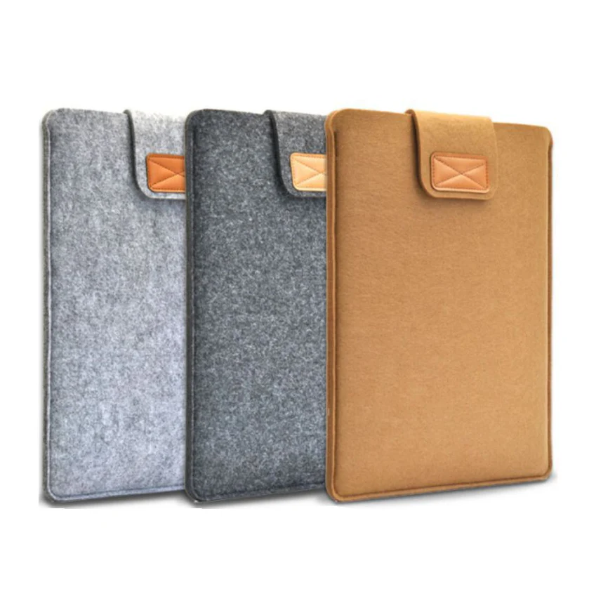 

Custom Pure Color Simple Cheap Laptop Inner Bag Felt Bag Non-woven Laptop Sleeve With Magnet Button For Laptop, Ipad Kindle