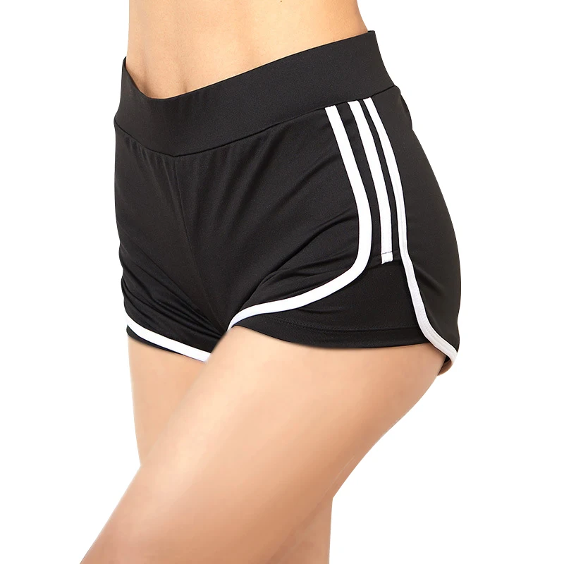 

Customize Shorts High Stretch Side Striped Sports fitness Shorts For Women