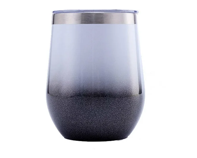 

12OZ Stainless Steel Vacuum Insulated Wine Tumbler Cups Coffee Swig Mug with Lid