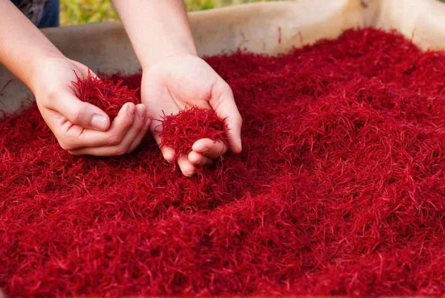 Close-up view of saffron crocus flowers ready for harvesting