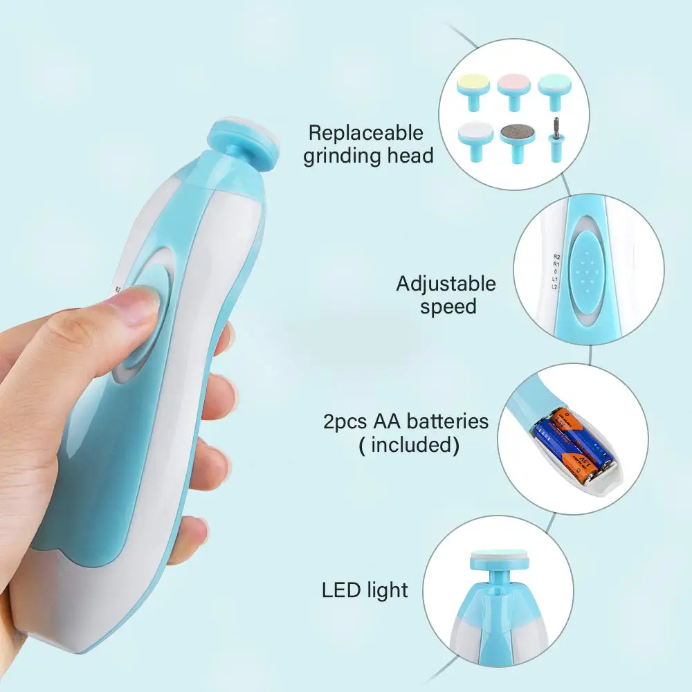 Drop shipping agent Electric Newborn Child 4 Speed Nail Care Nail Trimmer Drills Polisher Scissors