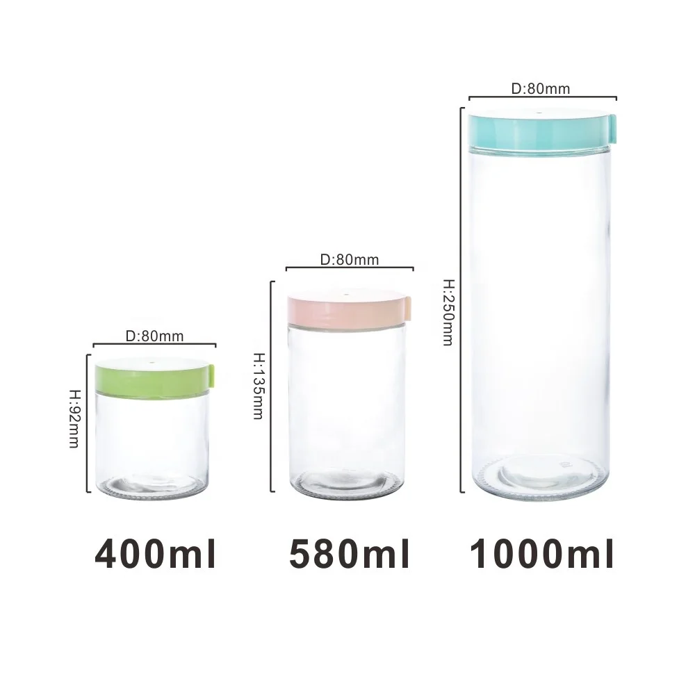 

3Pcs Kitchen Storage Bottles Food Storage Container Cheap Glass Jar Glass Spice Jar Spice Jars Set