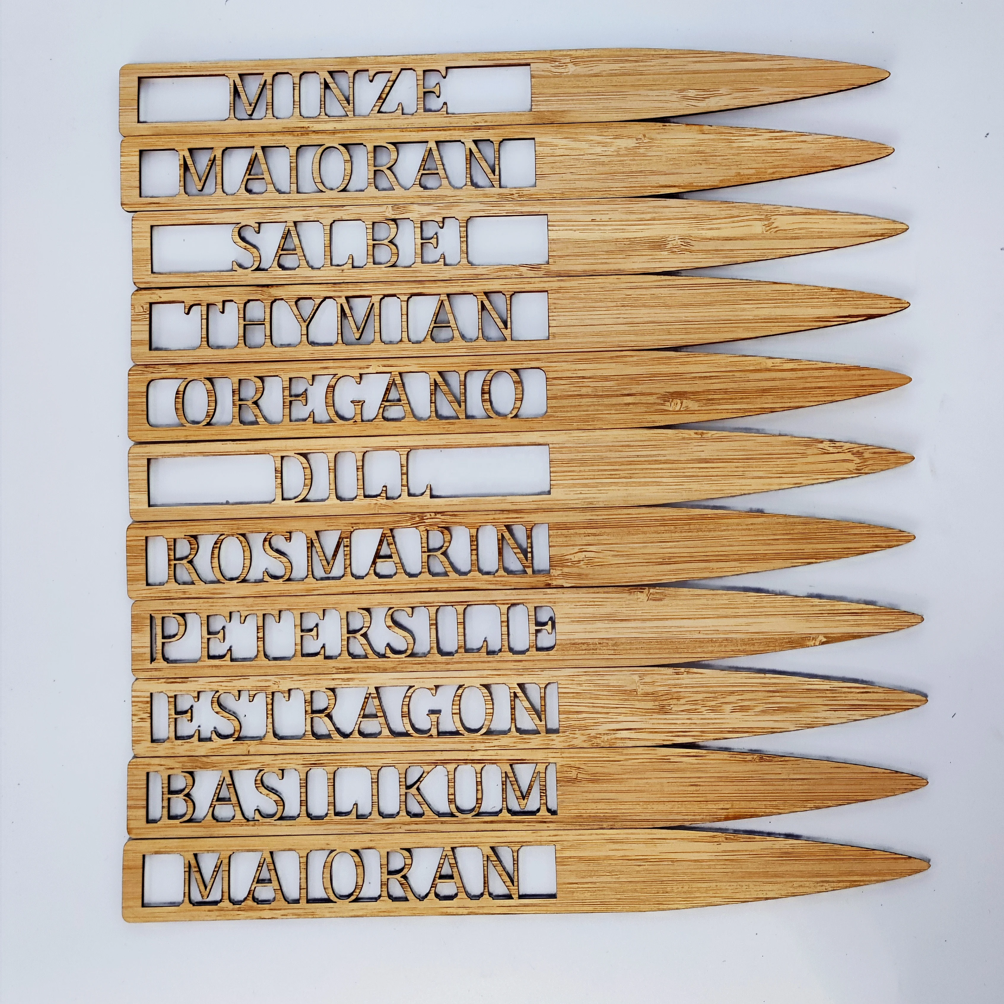 

Custom Reusable Garden Plant Pot Private Label Bamboo Herb Weed Name Markers for Garden-10inch Tall