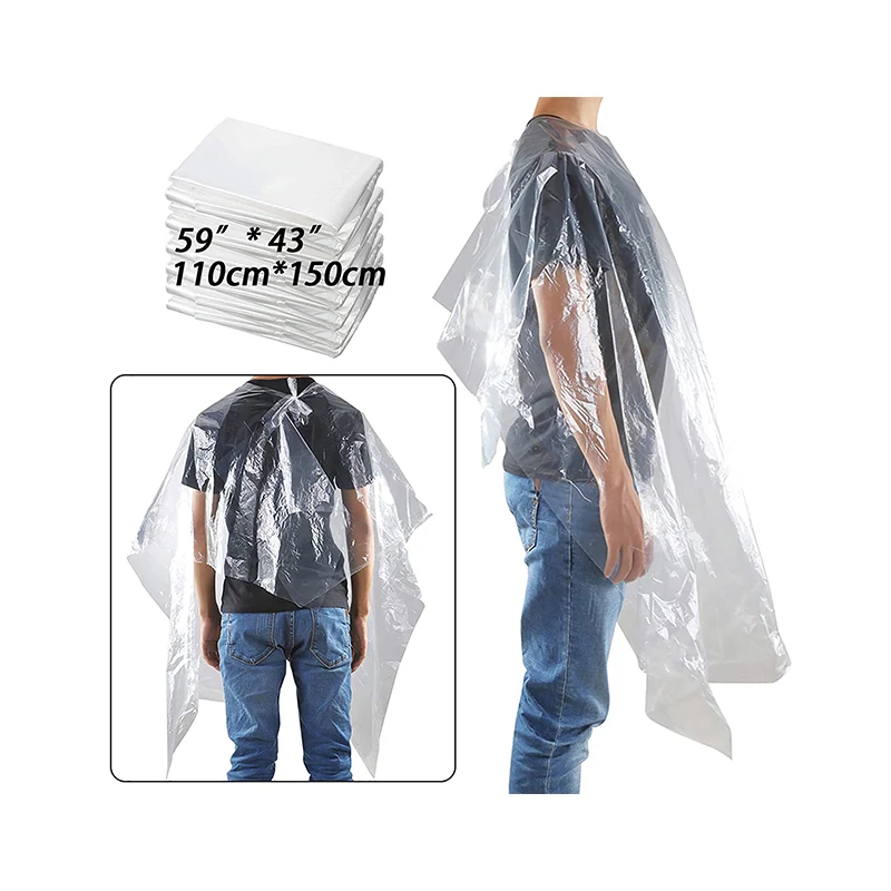 

Waterproof Apron Disposable Plastic Hair Cutting Capes For Barbershop, More than 30 colors