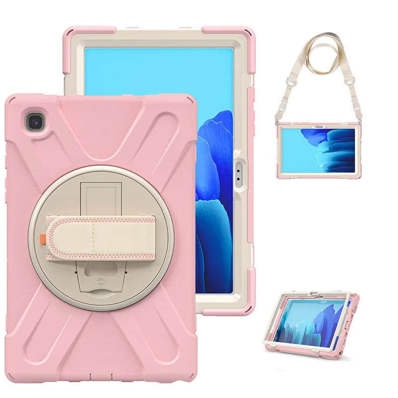 

For Girls Samsung T550/T555 Shockproof Silicone Case Hand Strap Cover With Pencil Holder Tablet Case For Samsung TabA 9.7inch, Multi colors