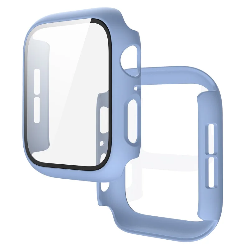 

Full cover for Apple Watch series 5 4 3 2 pc material hard frame case with glass film for iWatch screen protector