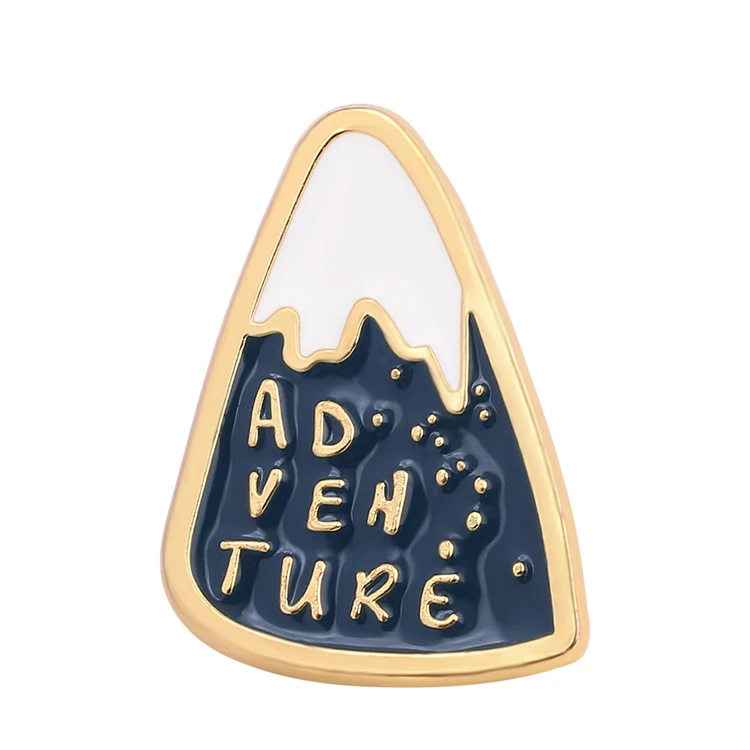 

Creative Mountain Letter Brooch Cartoon Snow Mountain Scenery Brooch Metal Alloy Fashion Jewelry For Women Men