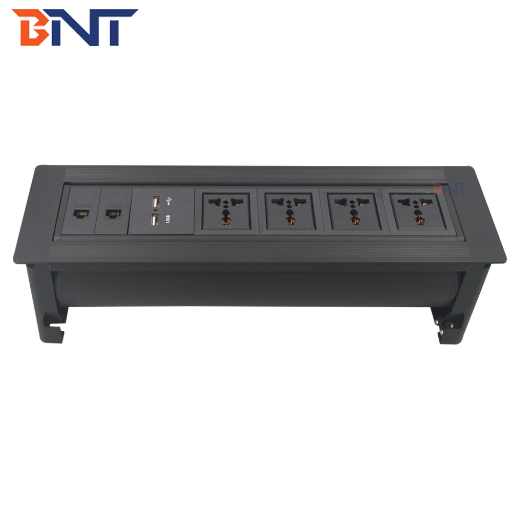 Office Desk/conference Table Flush Mounted Manual Flip Over Desk Power ...