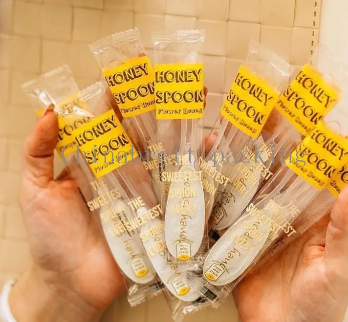 Honey Spoons Laminated package rolls plastic sachet bag coffee tea bags sachets