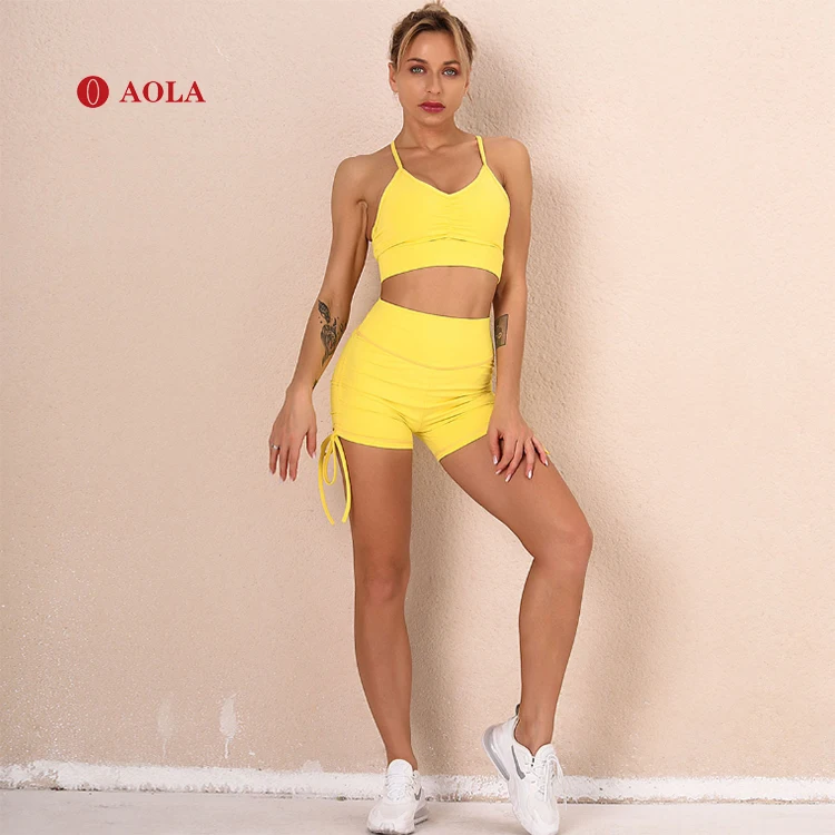 

AOLA 2 Piece For Womens 2021 Activewear Summer Beauty Fitness Clothes Sets Gym Yoga Wear Women Sets, Pictures shows
