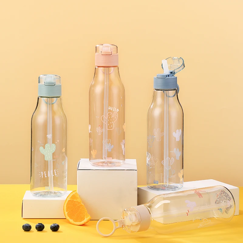 

520ml High Quality Clear Portable Reusable Outdoors Leakproof Plastic Cute Water Bottles Online, Customized color