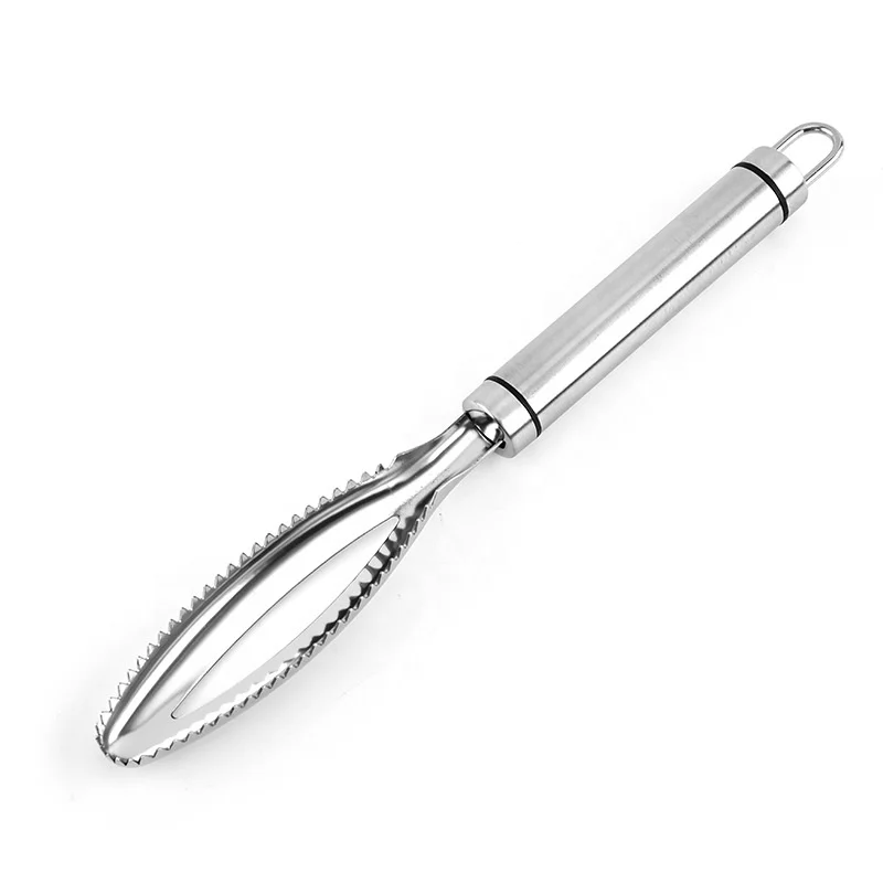 

Stainless Steel Kitchen Gadget Manual Fast Cleaning Fish Scale Scaler Peeler Remover Scraper, As photo