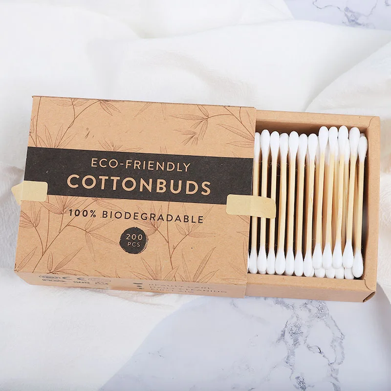 
ear cleaning cotton buds bamboo stick swab 