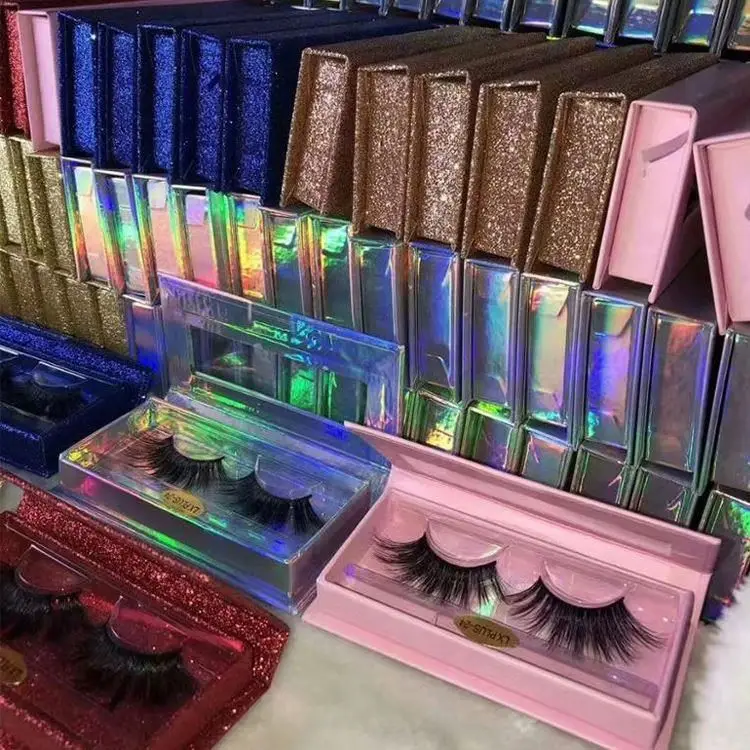 

2020 Top Luxury Mink Strip Eyelashes Diamond Mink Eyelashes 100% real 3d mink fur lashes, Natural black or colorful