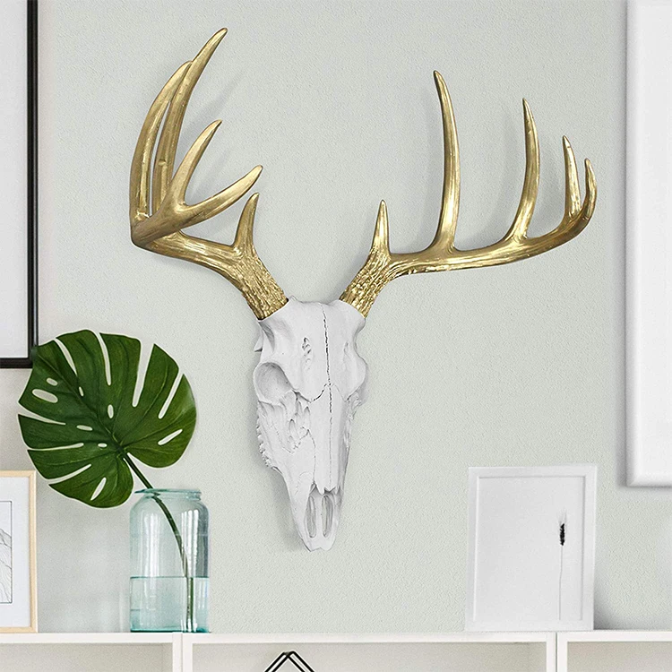 
Wholesale resin animal head white deer head, wall mounted deer head resin/ 