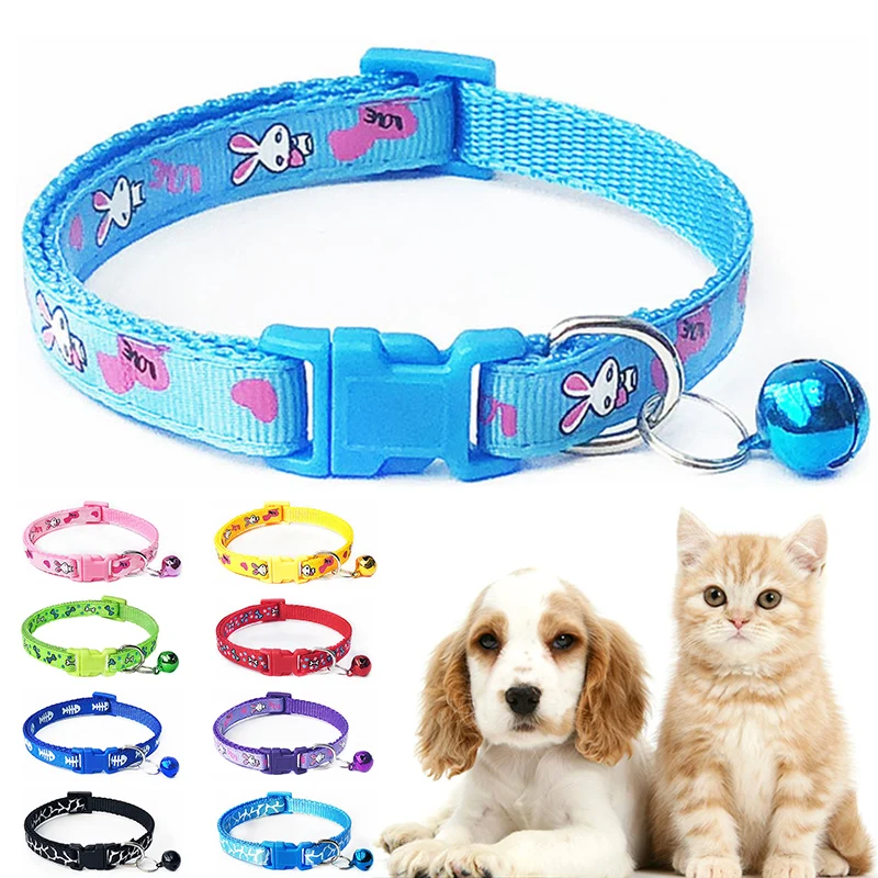 

2021 pet supplies accessories personalized Bell Adjustable Poly bell collars dog and cat