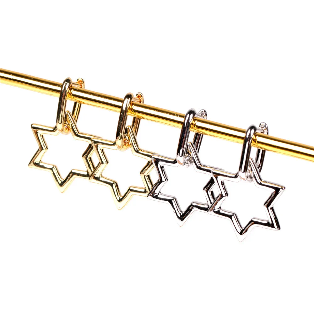 

Ins Simple 18K Gold Silver Plated Hollow Star Drop Earrings Statement Large Star Earring For Party