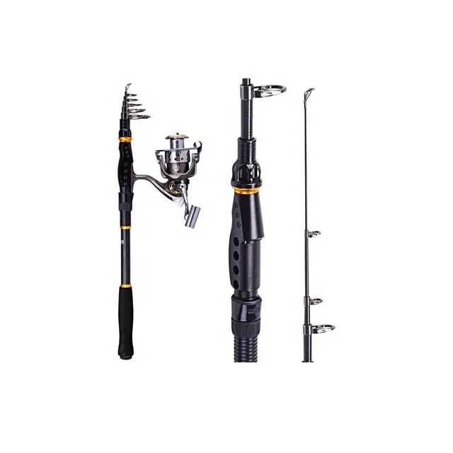 

Custom Pravite Label Mini Pocket Fishing Rod Aluminum Alloy Fishing Rod Pole, Black