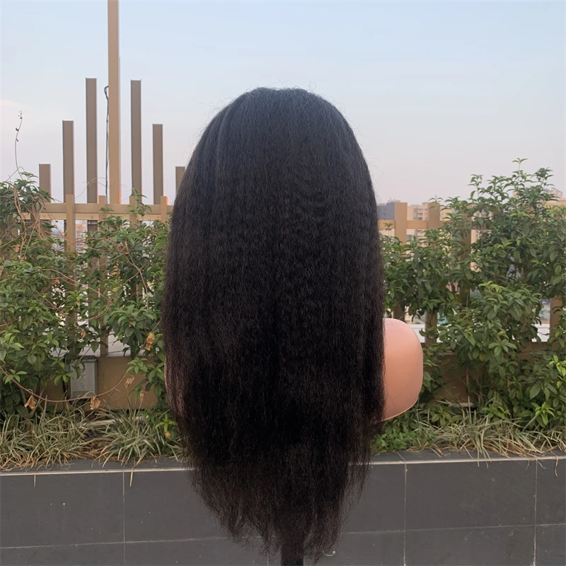 

Quality natural afro kinky fix bang indian virgin 360 closure wigs