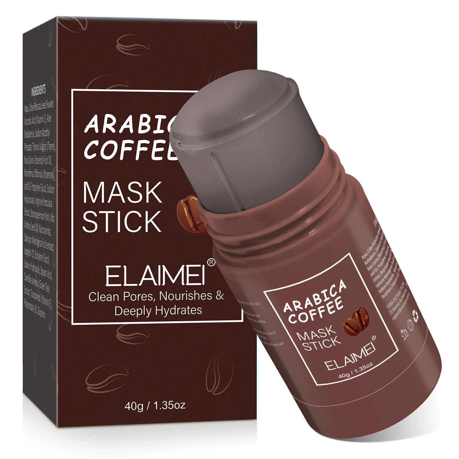 elaimei  reduce blackhead vitamin c deeply clean moisture control oil coffee flavor musk clay mud skin care facial mask stick