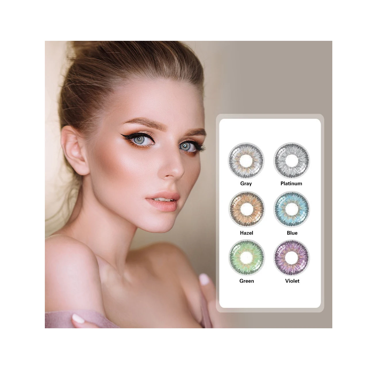 

latest I YOUNG fresh 6 color natural contact lenses Use lenses for one year, Mix