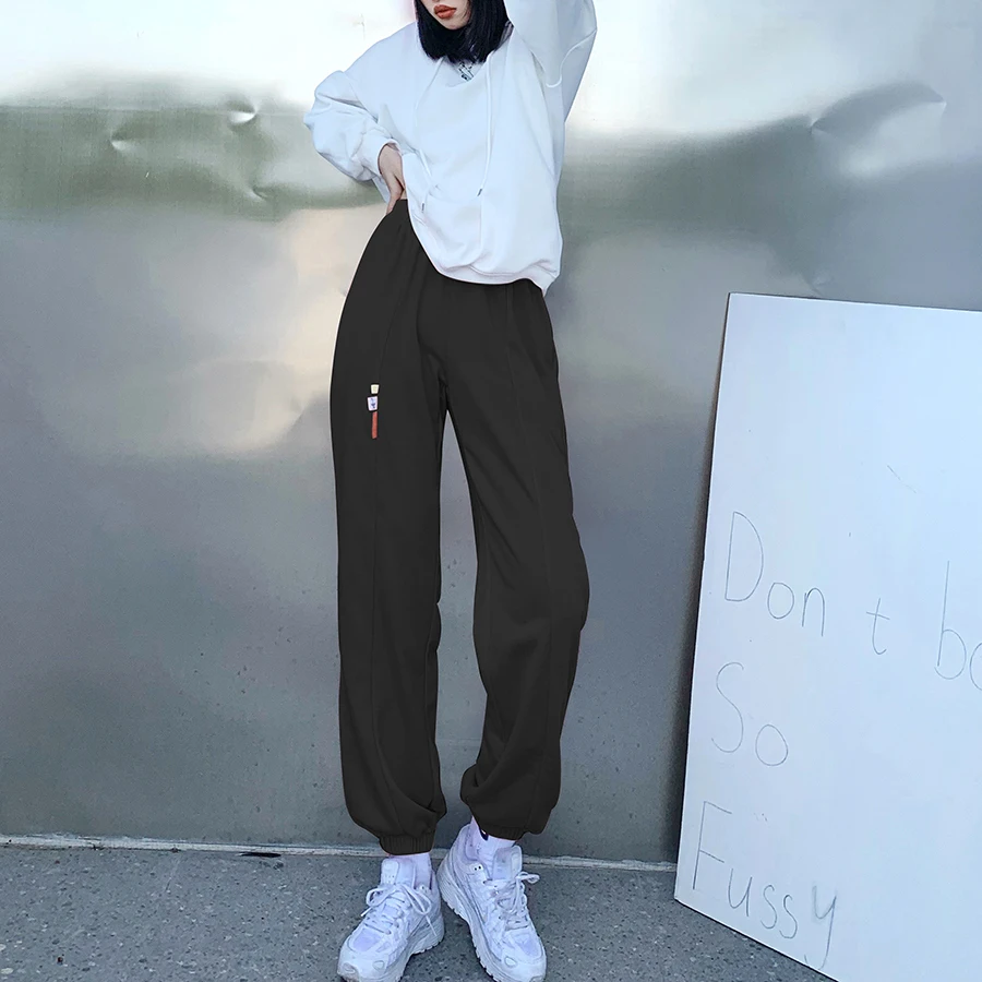 

2021 New Arrivals Autumn Casual Solid Striped Pocket Sweat Pants Women Trousers
