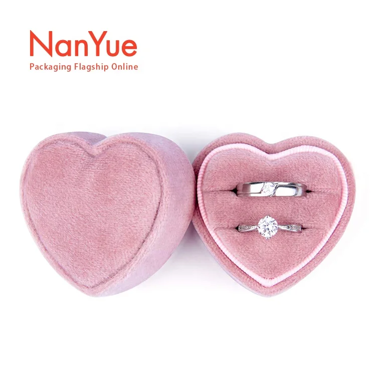 

Heart velvet ring box custom-made luxury flocking jewelry box ring box velvet