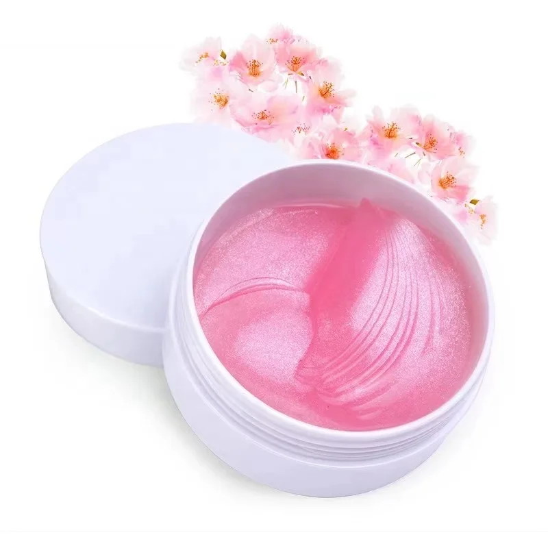 

Custom Private Label Cool Hydrogel Pink Rose Collagen Crystal Eye Mask Gel with Case