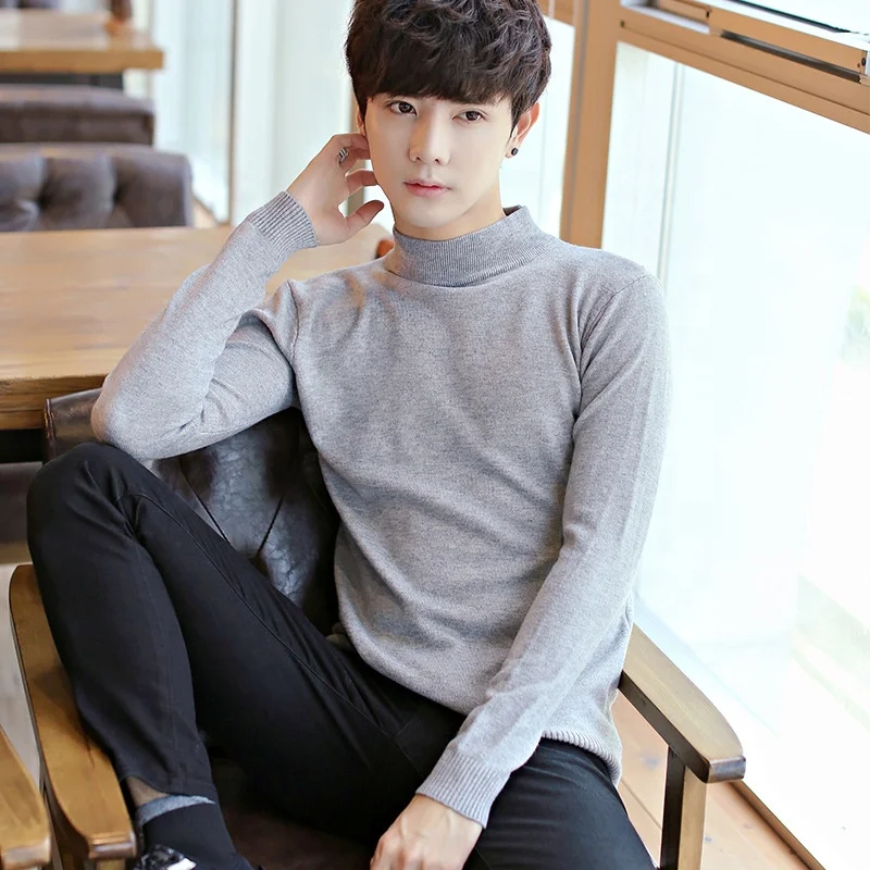 

2021 winter wholesale cheap roll neck plain men jumpers knitted pullover autumn sweaters