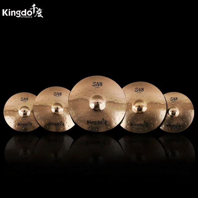 

High quality Kingdo B8 cymbals set for drum set, Golden