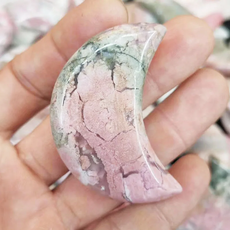 
Wholesale High Quality Natural Crystal Rhodonite Moon For Home Decoration 