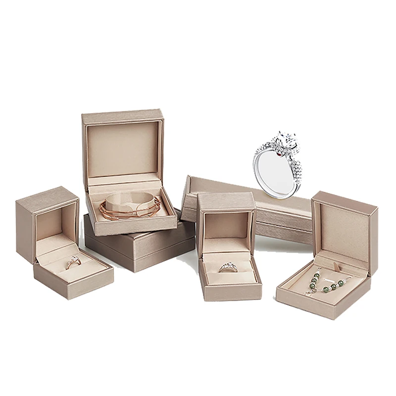 Wholesale customized logo pu Jewelry box leatherette ring box Bracelet gift boxes luxury pendant Packaging trinket cufflink case