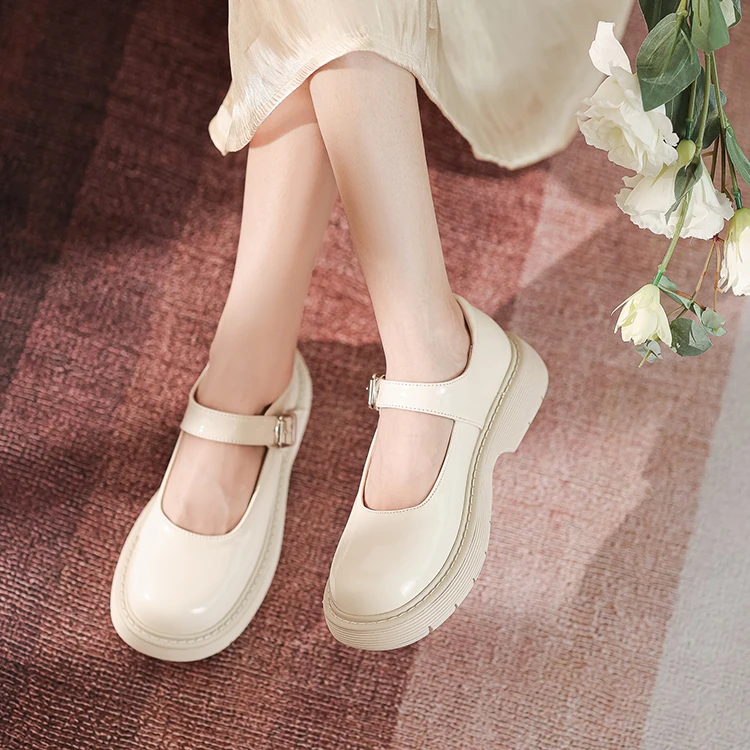 

New style fashion Women Vintage Lolita Shoes Block Black High Heels Mary Jane Pumps Comfort classic Shoes, Black,white