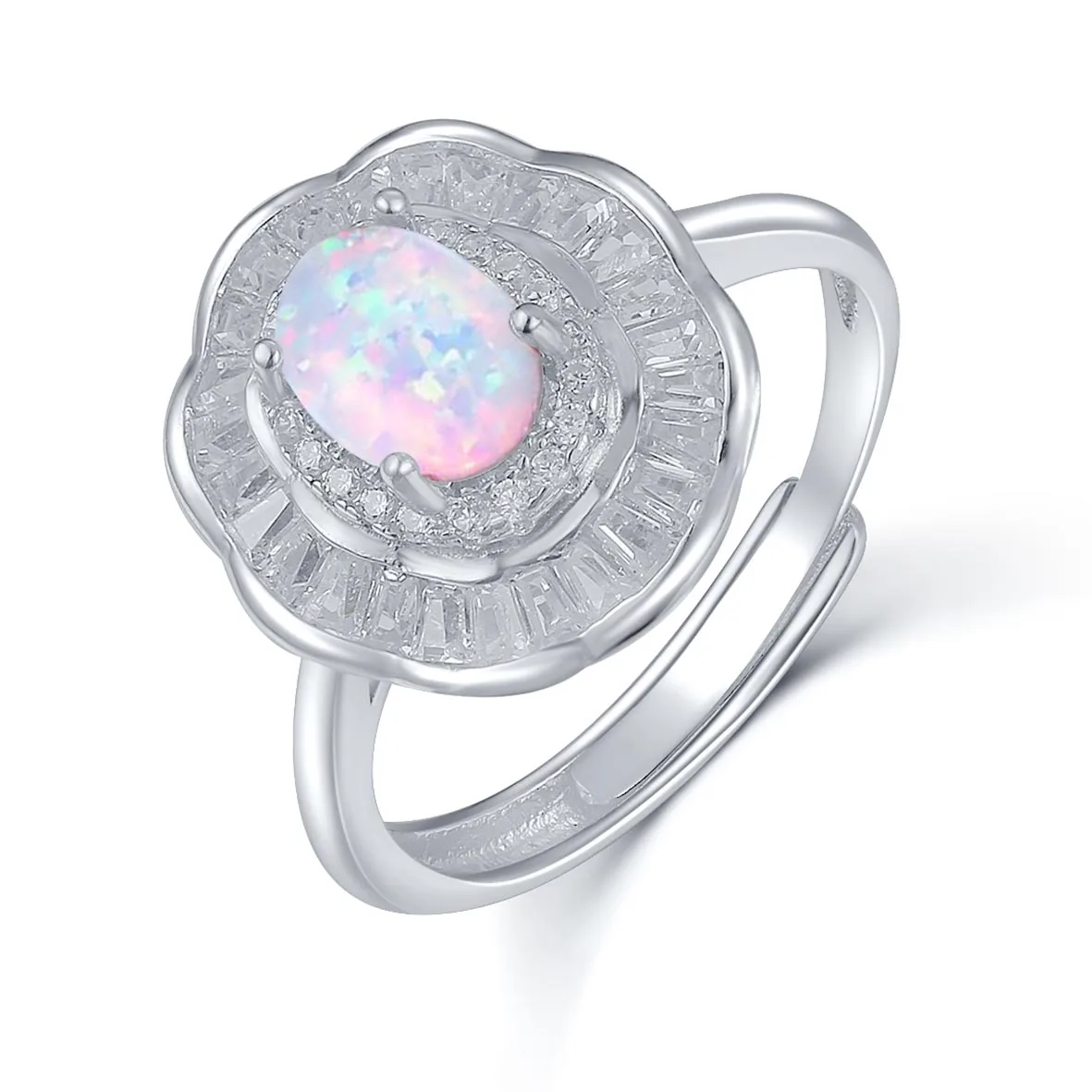 

925 Sterling Silver 0.75ct Natural Ethiopian Opal Ring For Silver Natural Opal Ring Engagement Wedding Party Jewelry