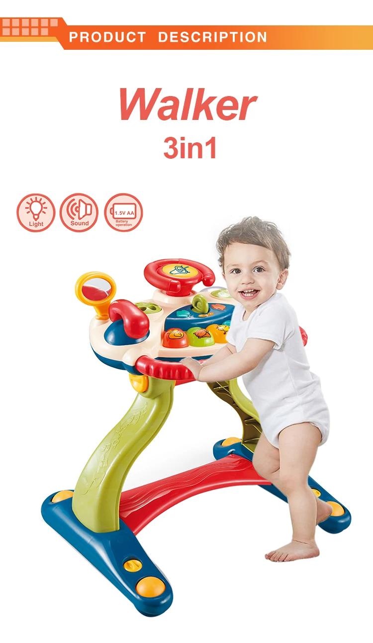 Amazon best selling Multi-function 3 in 1 baby walker 2020 with music and light