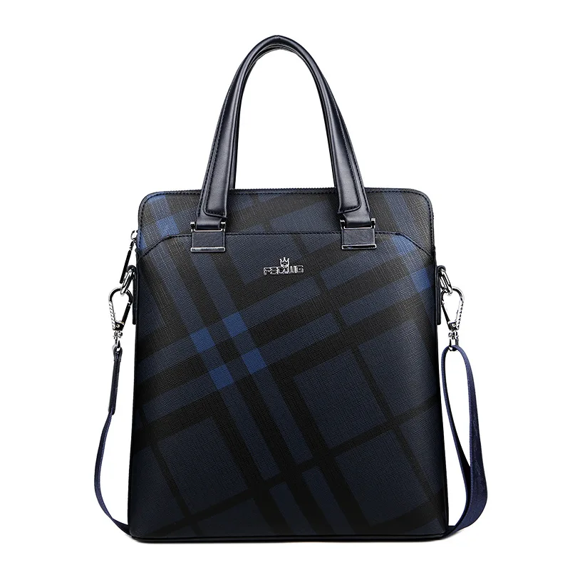 

Branded Good Quality Tote Briefcase Business Casual Lattice Men Hot Tote Bag