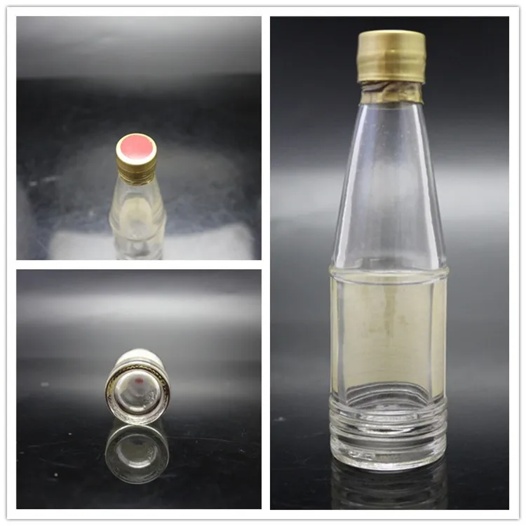pabrik shanghai 50ml botol kaca saus dengan tutup plastik