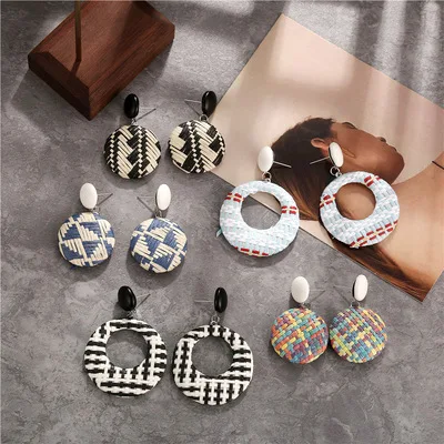 

summer jewelry cheaper women exaggerated Bohemia hip hop papyrus silvery earrings, Picture