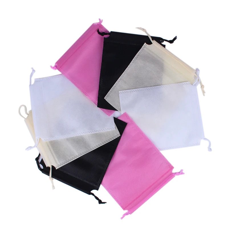 

Ebay Stock 40*50CM Non-Woven T-Shirt Ice Crampon Drawstring Bags Pink Black Beige