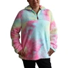 Women Kids Warm Sweater Colorful Rainbow Tie Dyed Sherpa Fleece Pullover