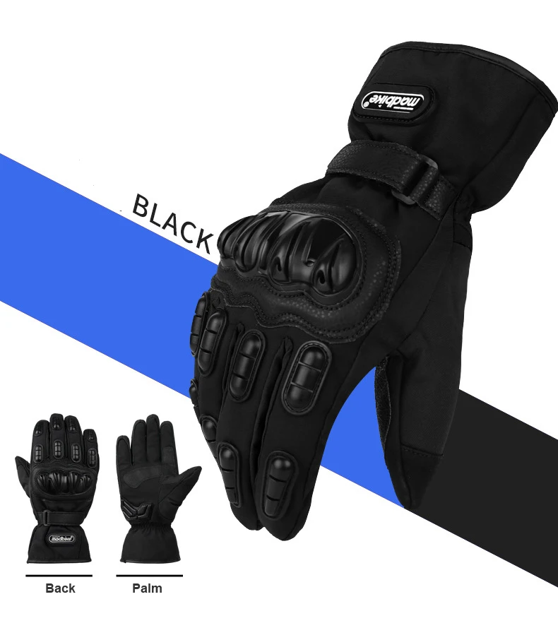 

Winter warm windproof and waterproof Motorcycle Anti vibration Riding Gloves, Black, red, blue and green