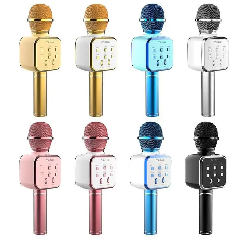 

Echo functioning recording microphone with LED rechargable wireless karaoke customized mic microphone AGSB-878