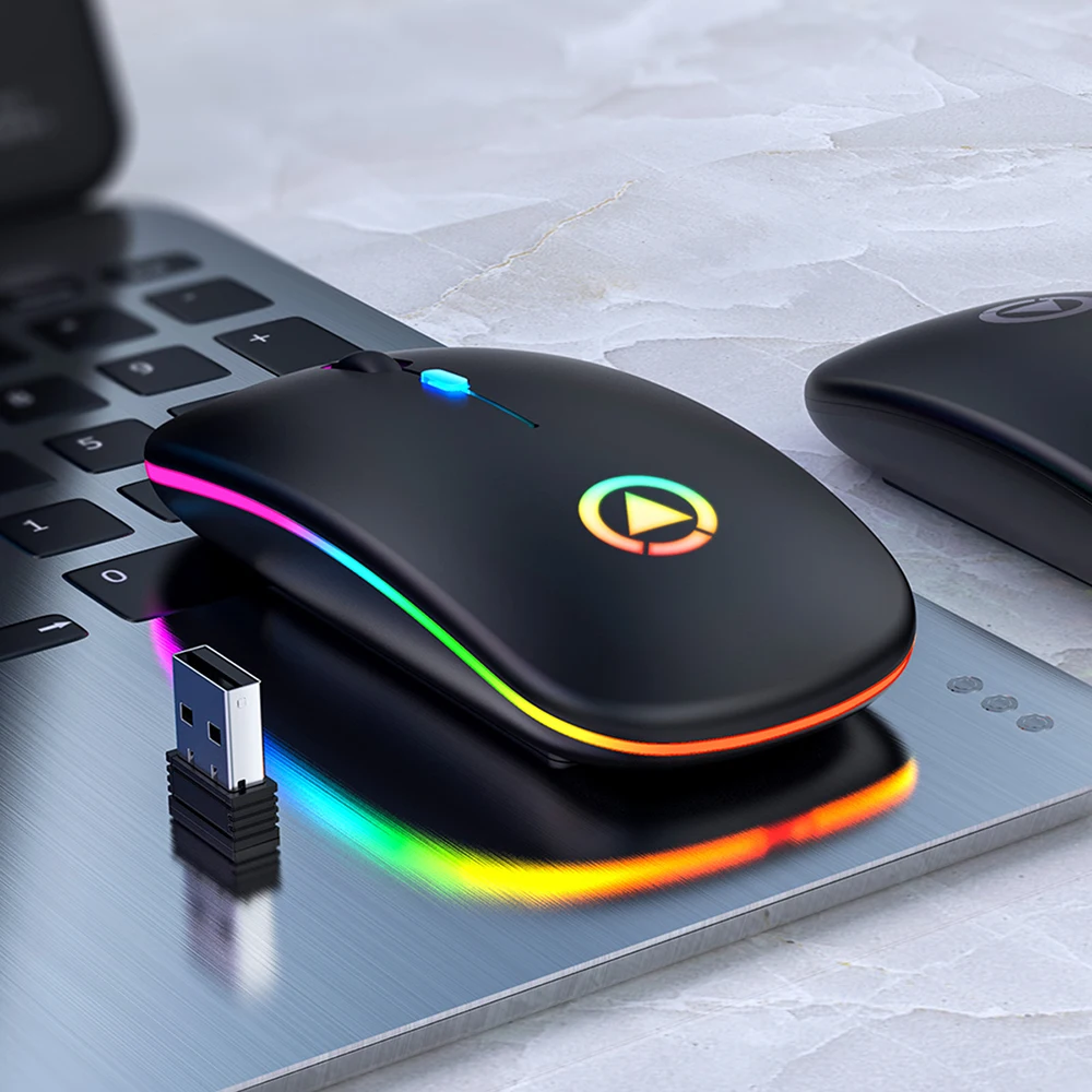 

A2 silent mice 2.4ghz maus with LED backlight suitable for PC laptop ergonomic gaming BT wireless mouse