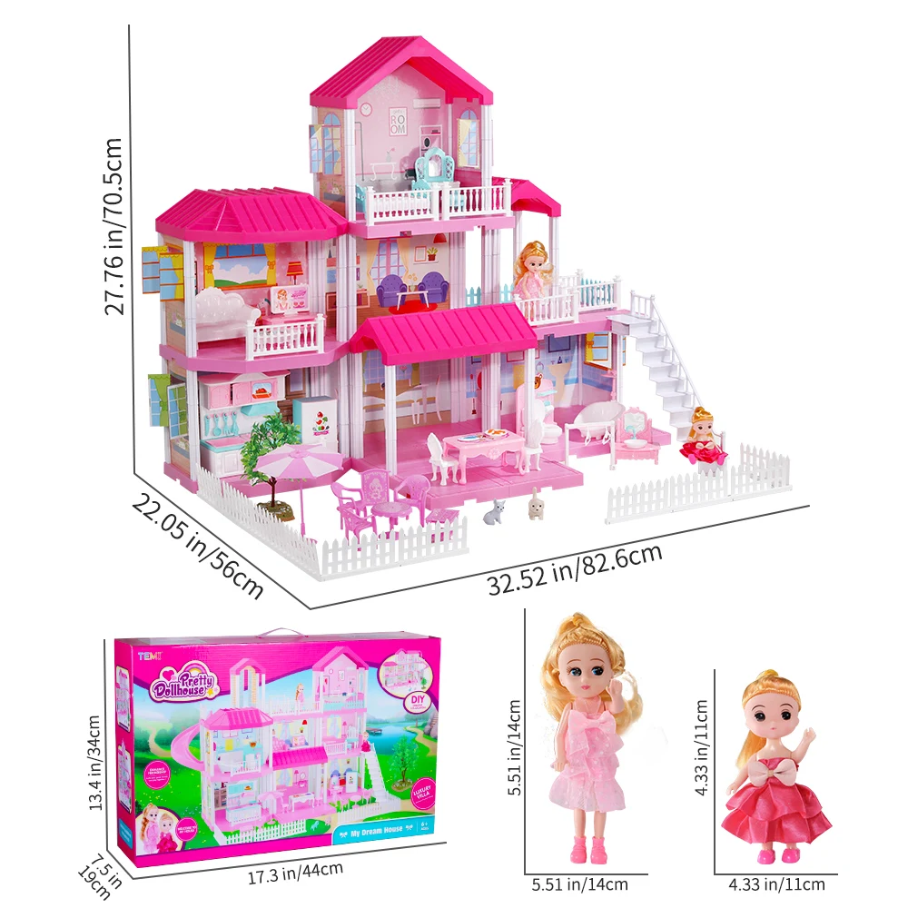 Girl's Mini House Game Set Pretend Play Toys Dollhouse Furniture Other ...