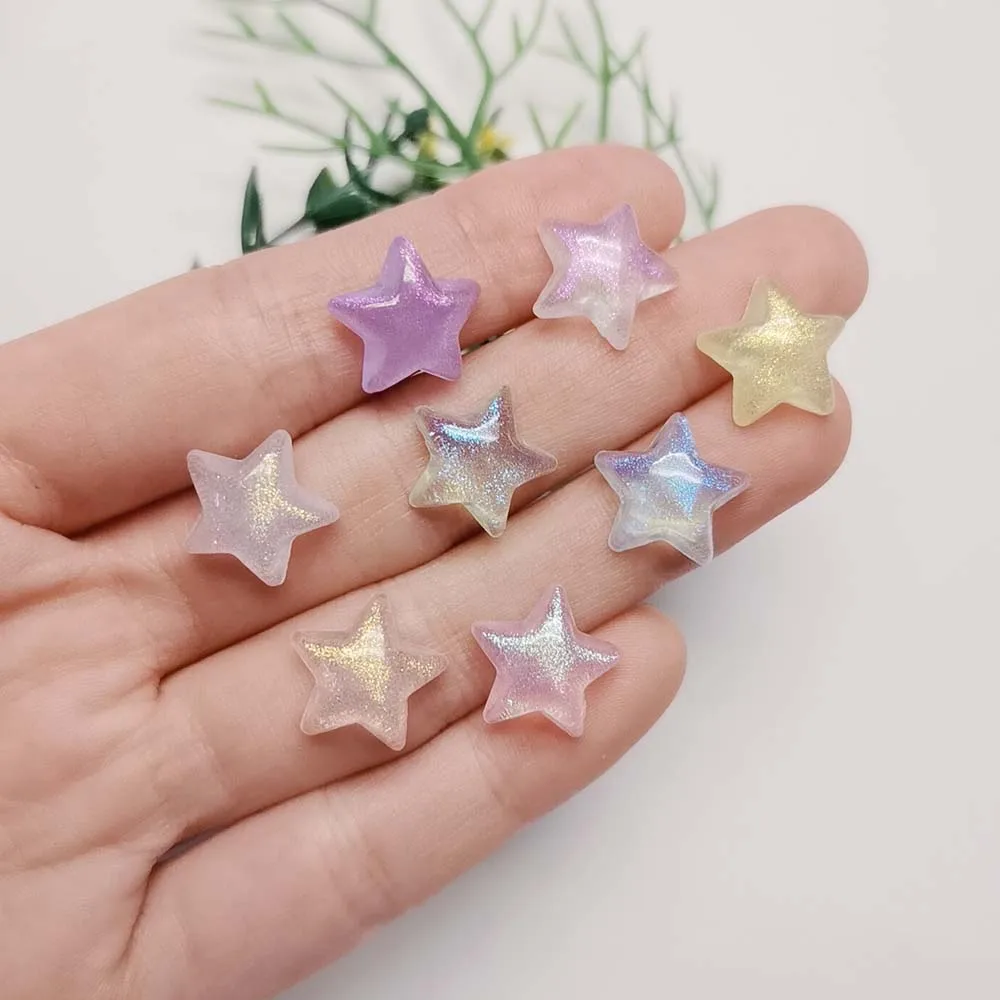 Wholesale 12mm 500pcs Resin Star Beads AB Beautiful Clear Charms Jewelry Beads Jewelry Making Stickers 2024