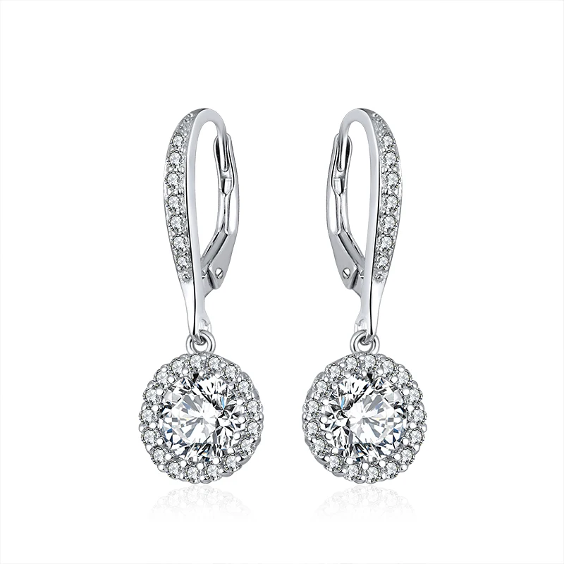 RINNTIN SE243 Joyas De Plata Trendy Jewelry Fashion Earrings Zirconia Women Jewelry 925 Sterling Silver Wedding Earrings