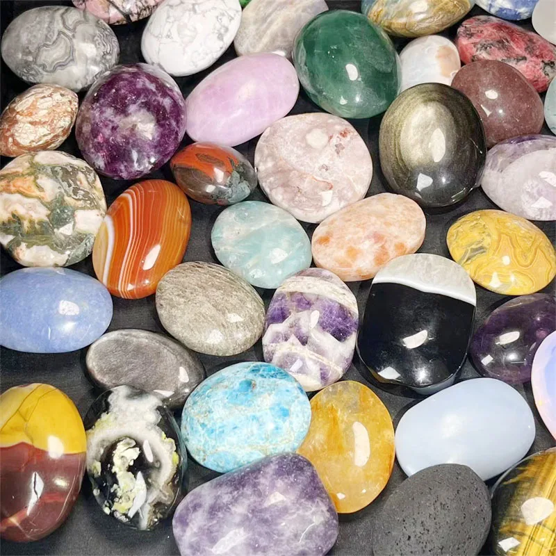 Wholesale Crystal Crafts Natural Crystal Plam Stone Rose Quartz Plam Stone for Healing