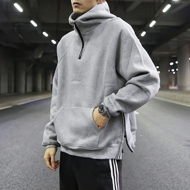 Custom loose and leisure blank pullover crewneck sweatshirt men stock oversized solid color long sleeves teen thick streetwear