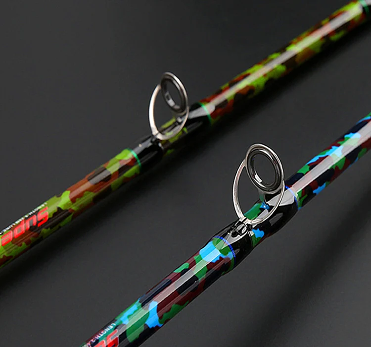 

2.1M 2.28M 2.4M XH Power Fishing Pole 2 Sections Camouflage Graphite Carbon Carp Spinning Rods Sea Casting Fishing Rods, Blue;gray green