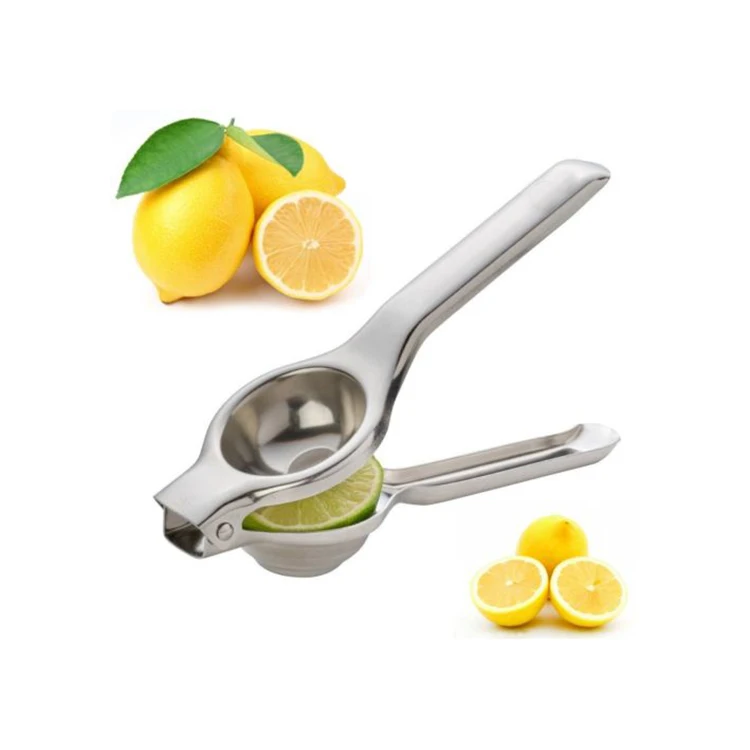 

Stainless Steel Citrus Fruits Juicer Hand Manual Orange Juicer Citrus Squeezer Lime Fruit Juice Press Lemon Squeezer, Silver